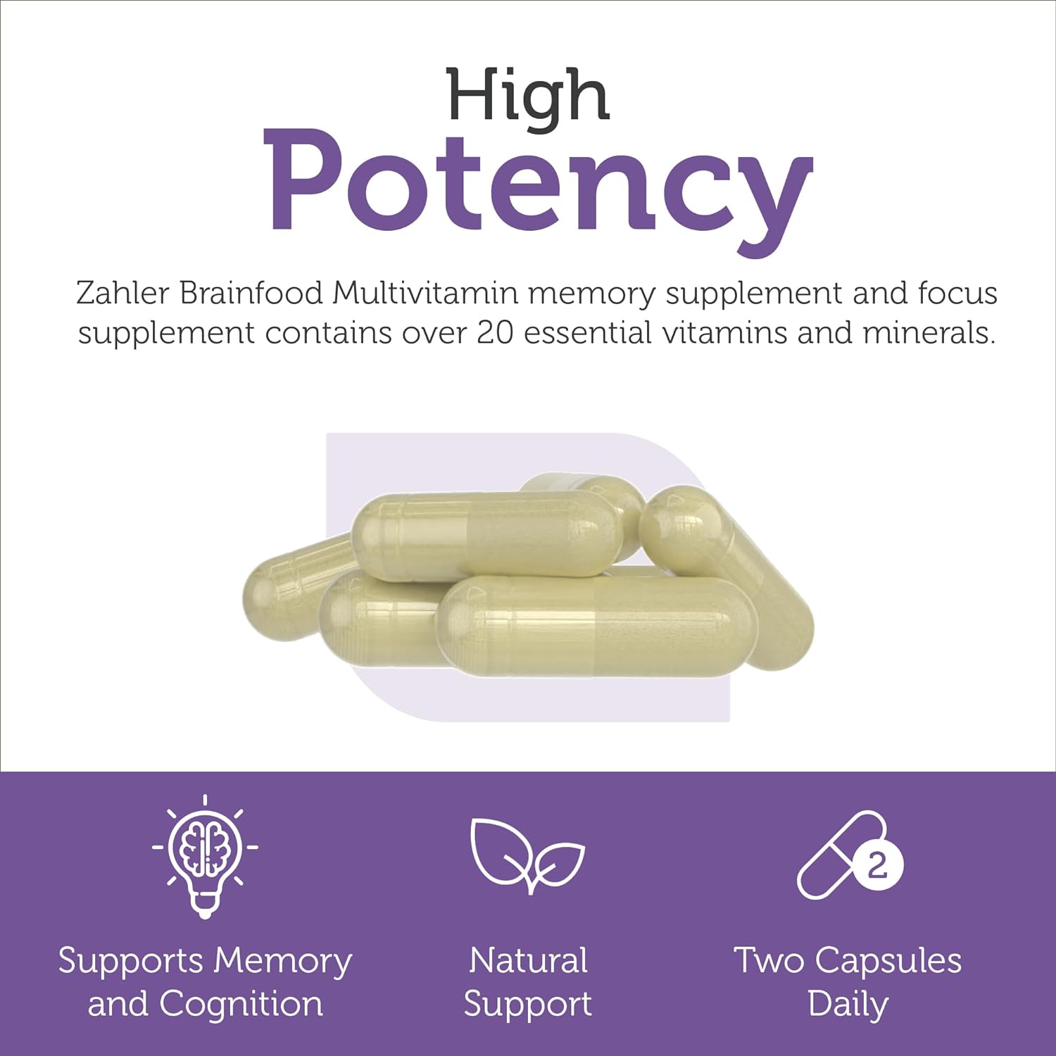 Multivitamin Brainfood, Daily Multivitamin +Memory and Focus Support, 