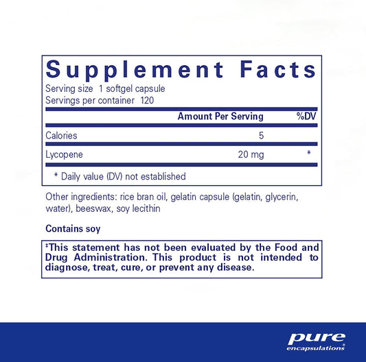 Pure Encapsulations Lycopene 20 Mg | Dietary Supplement For