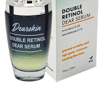 Retinol Serum Double Retinol Dear Serum by Dearskin Retinaldehide 0.1% plus Pure Retinol 0.5% Anti-Aging Powerful Anti-Wrinkle Repair Regenerating Serum