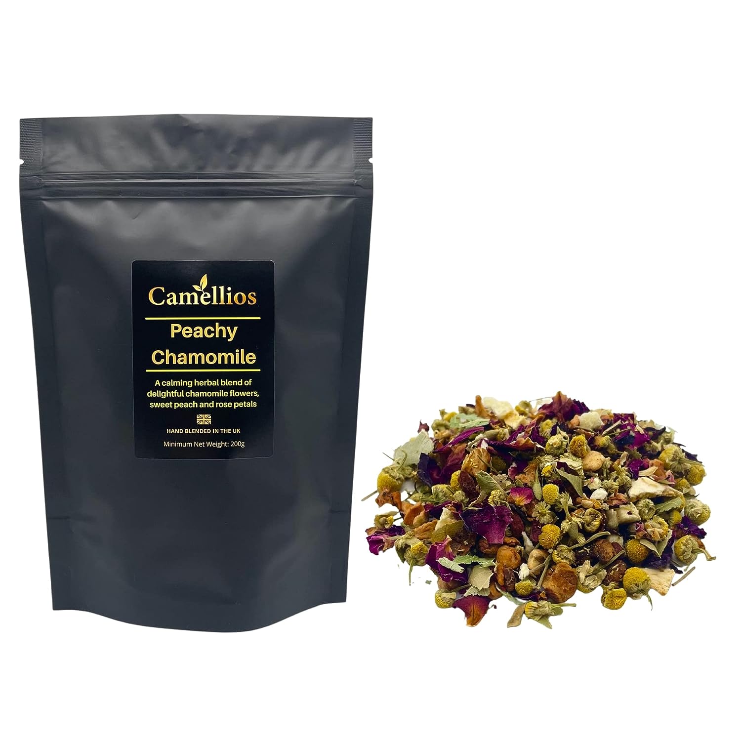 Peachy Chamomile Tea, Herbal Loose Leaf Tea, Camellios