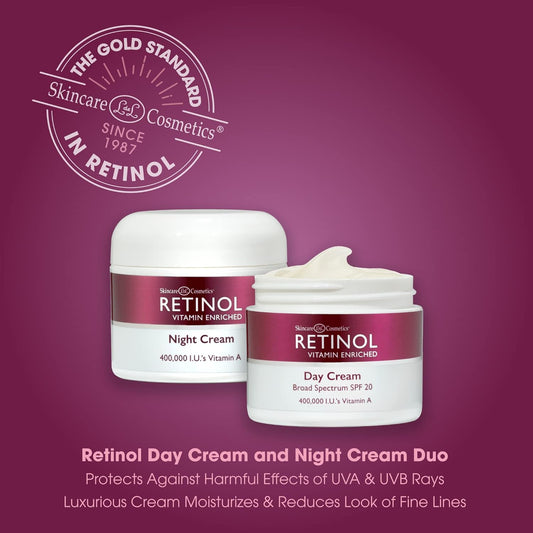 Retinol Anti-Aging, Vitamin Enriched Night Cream & Day Cream - Your 24 HOUR skincare duo that works day and night to give you younger-looking skin, 1  Each