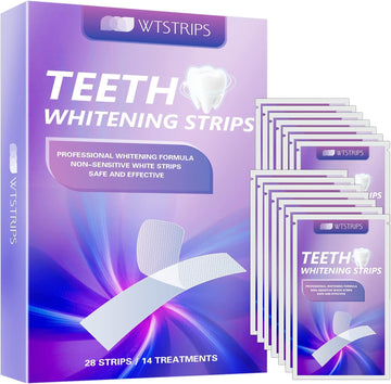Teeth Whitening Strips - Non Sensitive White Strips, Non Slip Teeth Whitening Kit, Quick Results, Professional Teeth Whitening Products, Safe for Enamel, 14 Treatments 28 Strips