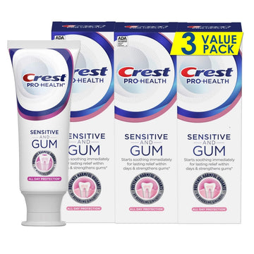 Crest Pro-Health Gum and Sensitivity, Sensitive Toothpaste, All Day Protection, 3.7 , Pack of 3