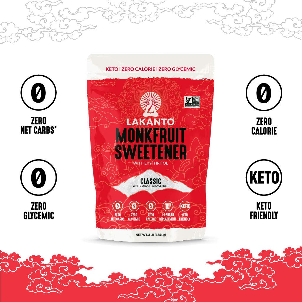 Lakanto Monkfruit Sweetener, 1:1 Sugar Substitute, Keto, Non
