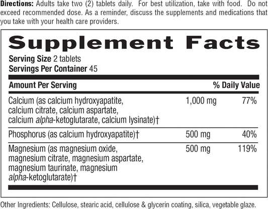 Country Life Target-Mins Calcium Magnesium Complex 1000mg/500mg, 90 Tablets, Certified Gluten Free, Certified Vegan, Cer