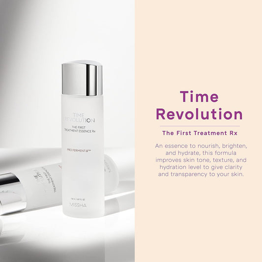 MISSHA Time Revolution The First Treatment Essence RX 150 - Essence/Toner That Moisturizes and Smoothes The Skin Creating A Clean Base - Amazon Code Verified for Authenticity