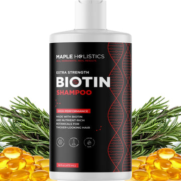 Ultra Biotin Shampoo for Thinning Hair - Extra Strength Volumizing Shampoo for Men and Women with Keratin Argan and Rosemary Essential Oil - Sulfate Free Shampoo Biotin Formula for Hair and Scalp Care