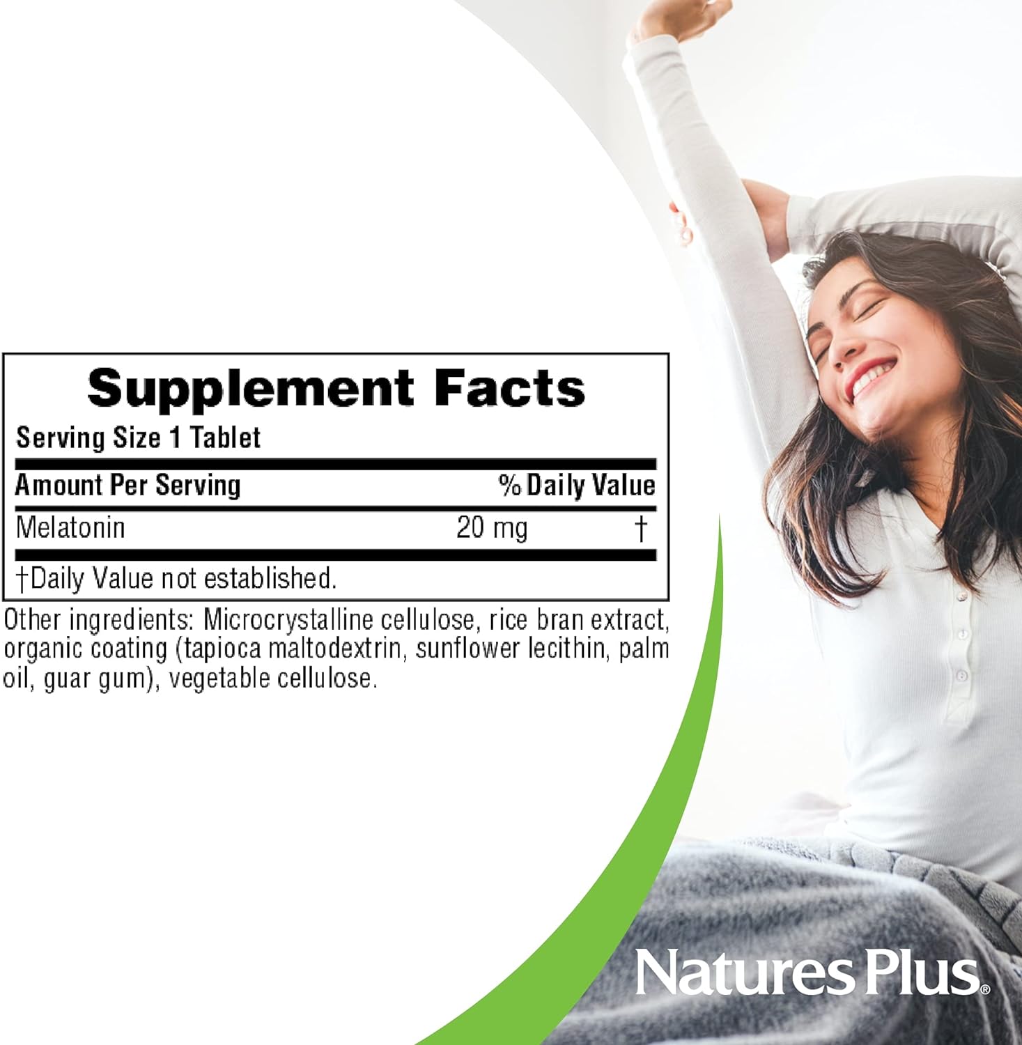 NaturesPlus Melatonin 20 mg - 90 Fast-Acting Tablets - Promotes Health