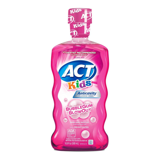 ACT Kids Anticavity Fluoride Rinse, Bubble Gum Blow Out 16.9