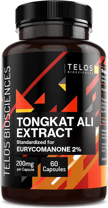 Telos Biosciences Tongkat Ali Extract standardized for Eurycomanone 2% 200mg 60 capsules