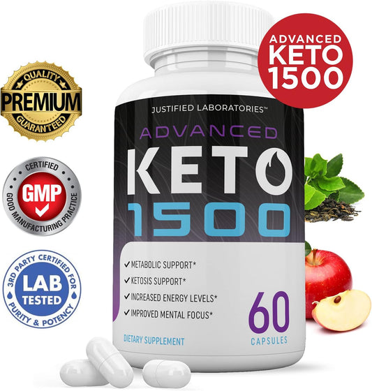 Advanced Keto 1500 Pills Includes Apple Cider Vinegar goBHB Exogenous Ketones Advanced Ketogenic Supplement Ketosis Supp