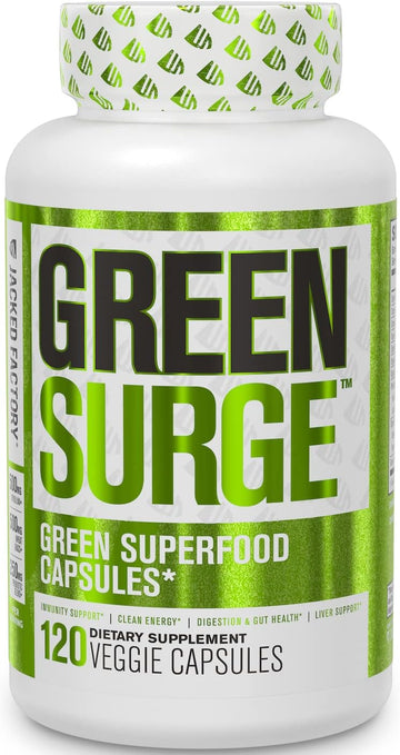 Jacked Factory Green Surge Green Superfood Capsules - Keto Friendly Gr
