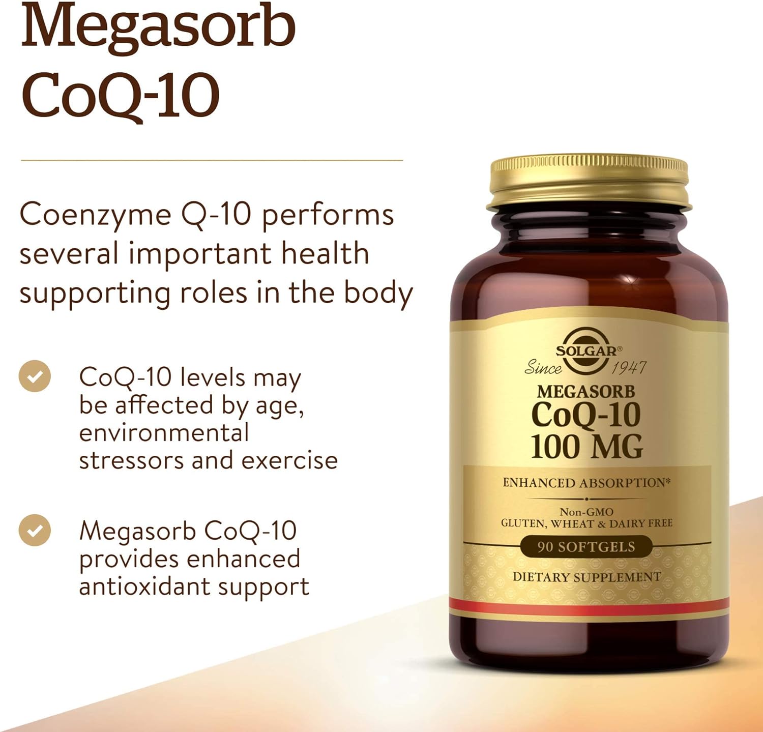 Solgar Megasorb CoQ-10 100 mg, 90 Softgels - Supports Heart Function &