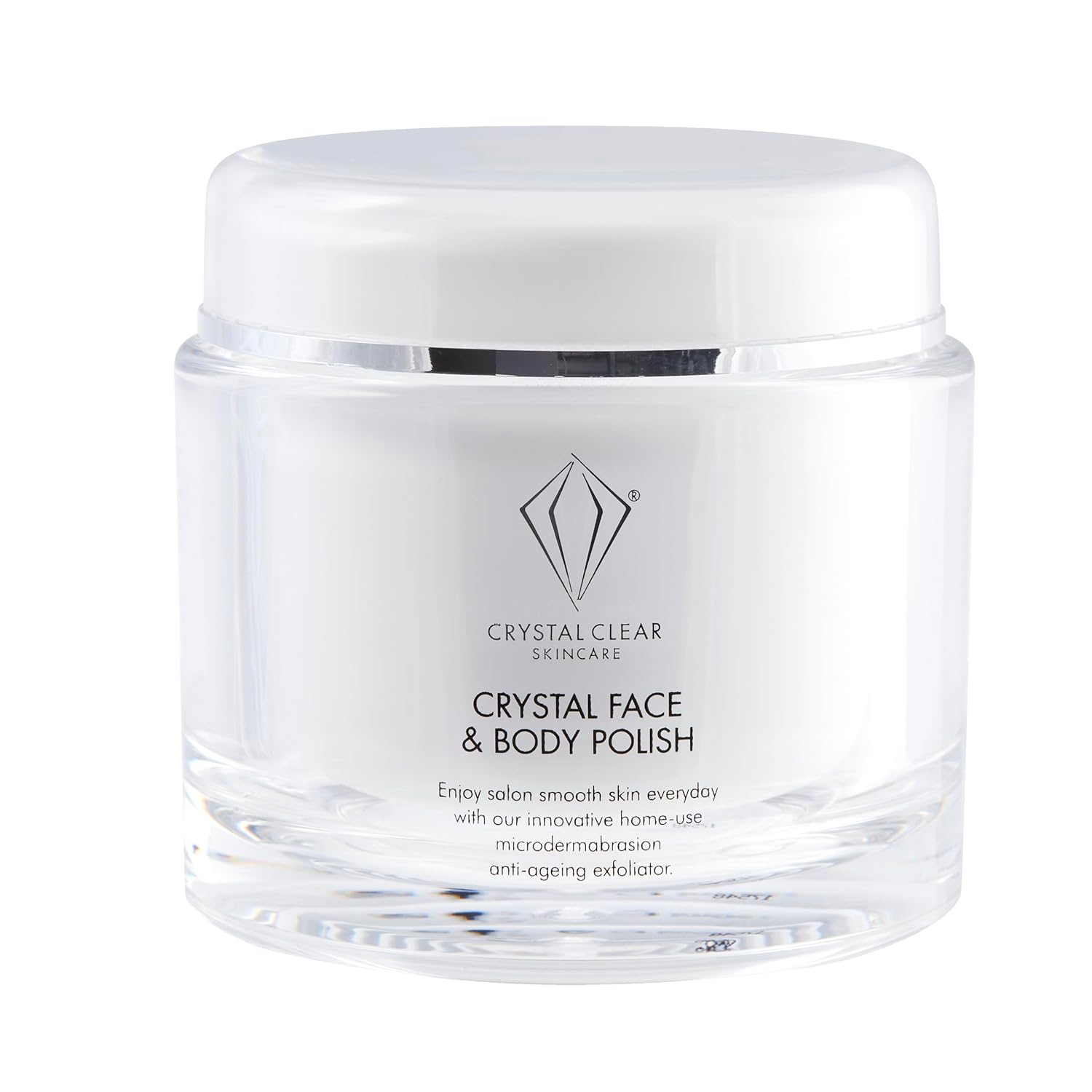Crystal Clear Crystal Face & Body Polish - Exfoliating Scrub with Micro Crystals and Sea Salt - Face and Body Scrub - Anti Aging Exfoliator