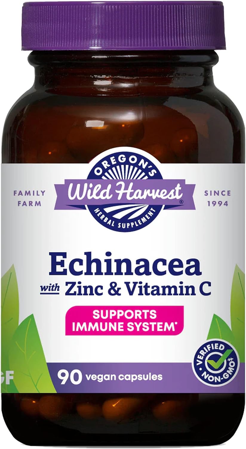 Oregon's Wild Harvest Echinacea with Zinc and Vitamin C Capsules, 90 C