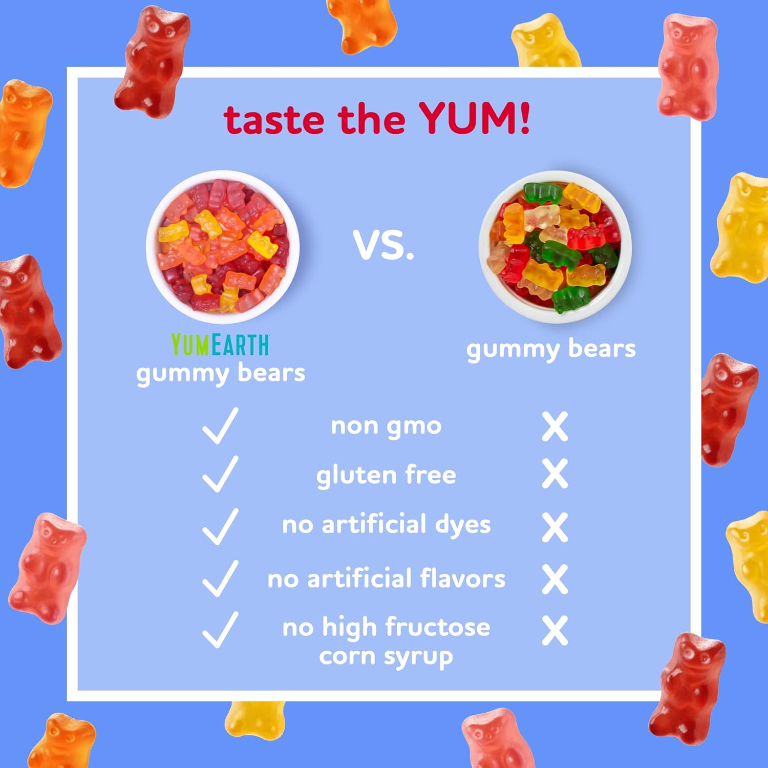 YumEarth Organic Fruit Flavored Gummy Bears, 10- .7oz. Snack