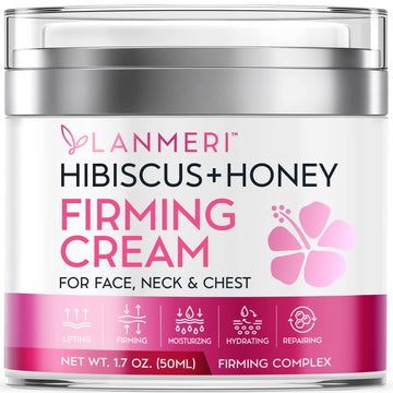 Hibiscus and Honey Firming Cream - Neck Firming Cream - Skin Tightening Cream for Face & Body - Double Chin Reducer - Anti-Wrinkle Facial Moisturizer with Collagen - Formulated with Hibiscus Extract, Honey, Jojoba Oil - Cruelty-free, 1.7  50 ml
