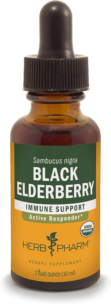 Herb Pharm Certified Organic Black Elderberry Liquid Extract for Immun