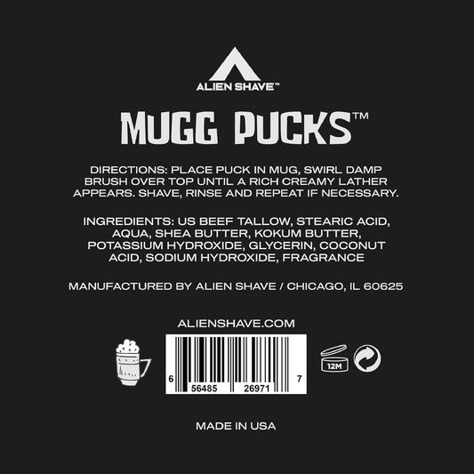 Mugg Pucks Premium Shaving Soap for Men. Powered with Beef Tallow, Stearic Acid & Shea Butter. 4  / 113 g (Clover Field) 1 Pack