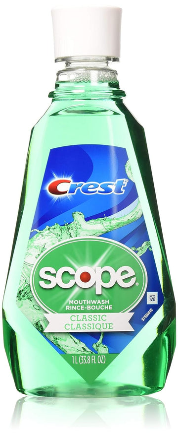 Crest Scope Classic Mouthwash Rince 1 Liter (33.8 ) - Pack of 2