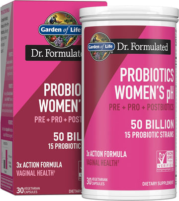 Garden Of Life Dr Formulated Once Daily 3-In-1 Complete Prebiotics, Postbiotics & Probiotics For Women, Pre + Pro + Postbiotic Supplement For Women’S Digestive, Immune & Vaginal Health, 30 Day Supply