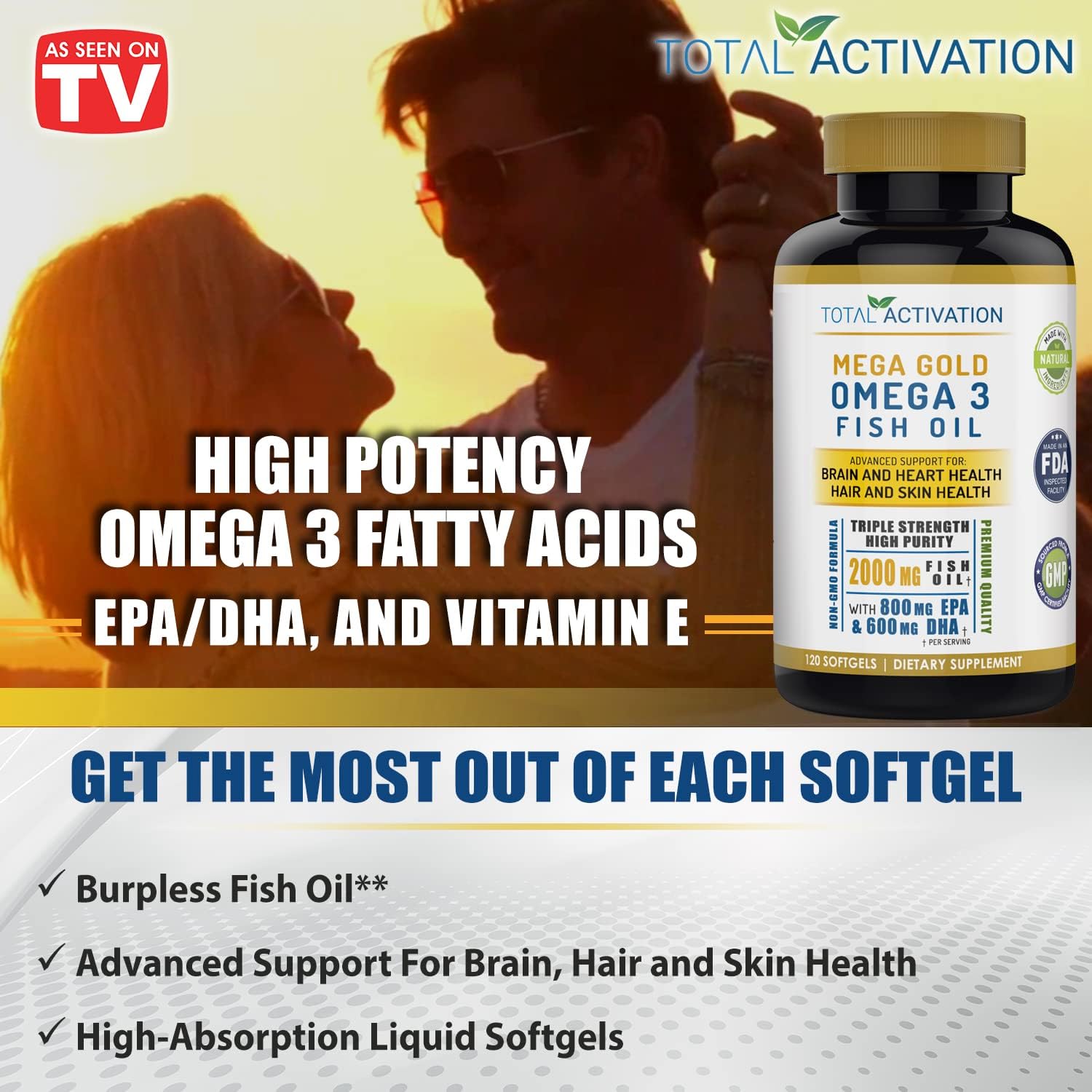  Omega 3 Burpless Max Strength Fish Oil Supplement, Dr. Form