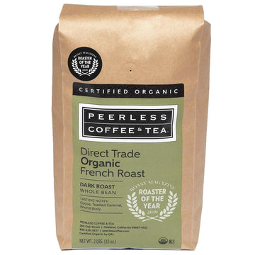 Peerless Organic Dark Roast Whole Bean Coffee — Direct Trade Organic French Roast, Made from 100% Arabica Beans from Peru