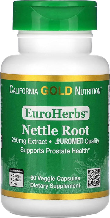 Nettle Root Extract, EuroHerbs, European Quality, 250 mg, 60 Veggie Ca