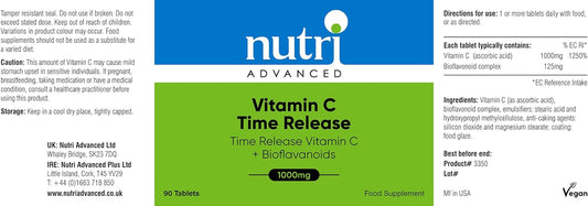 Nutri Advanced - Vitamin C 1000mg Time Release - Optimal Bioavailabili