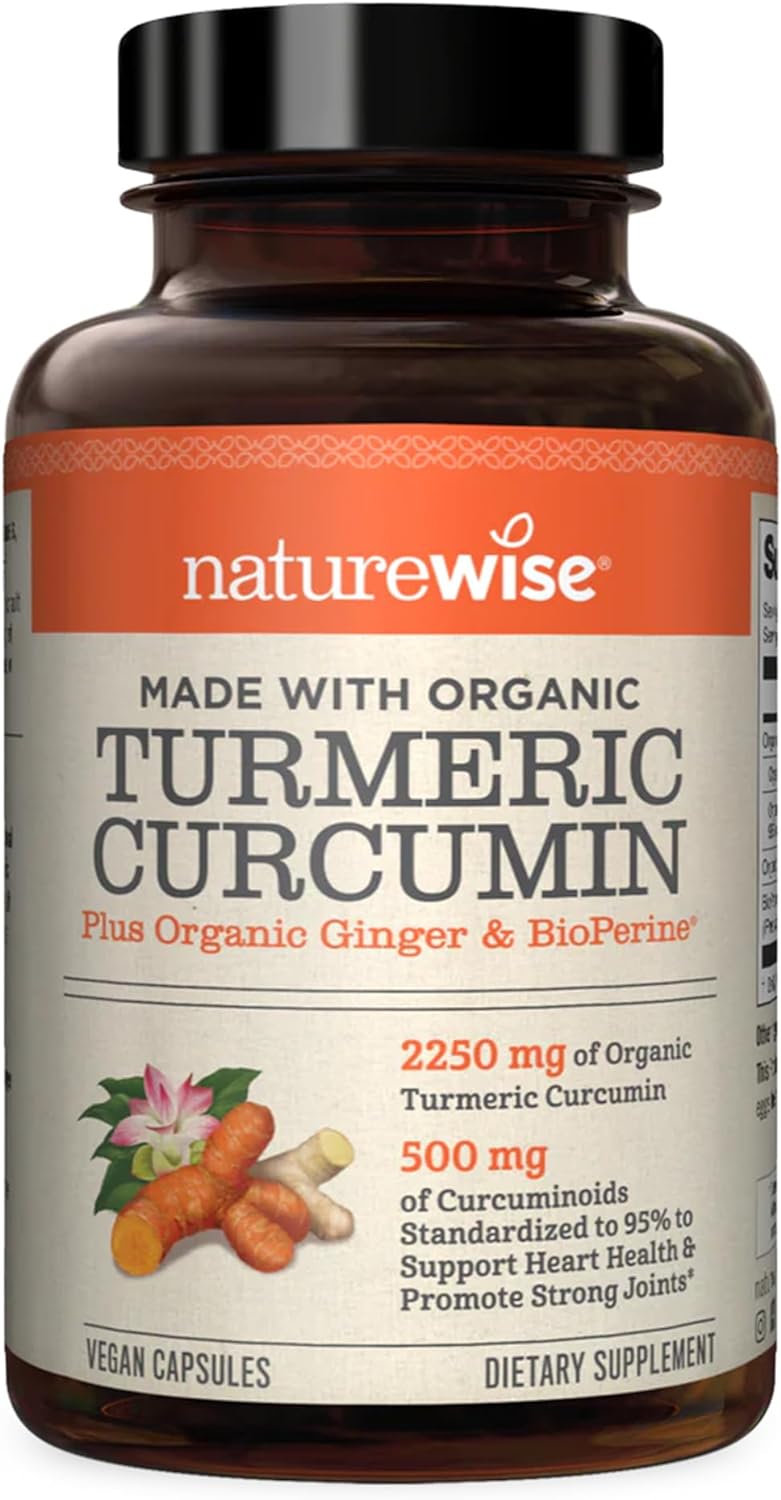 NatureWise Curcumin Turmeric 2250mg | 95% Curcuminoids & BioPerine Bla
