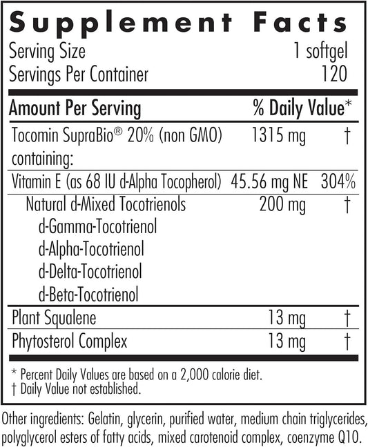 Allergy Research Group - SupraBio Tocotrienols 200mg 120 gels