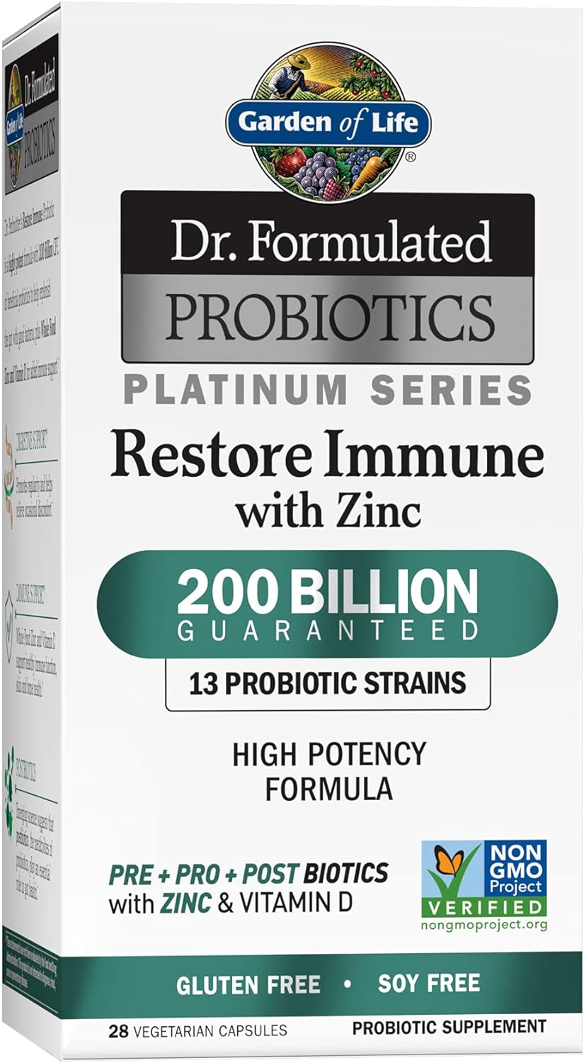 Garden Of Life Dr. Formulated Probiotics Platinum Series Restore Immun3.21 Ounces