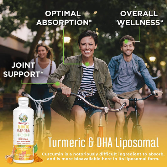 MaryRuth Organics, Liposomal Turmeric & DHA, Curcumin, Ginger Root Oil