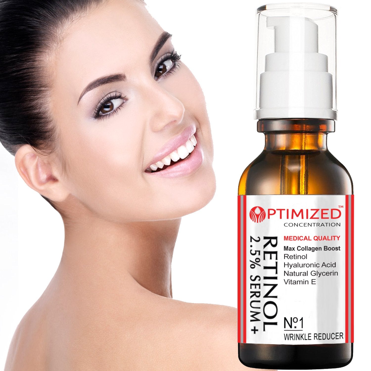 Esupli.com Retinol Serum 2.5% with Hyaluronic Acid, Glycerin, Vitamin E