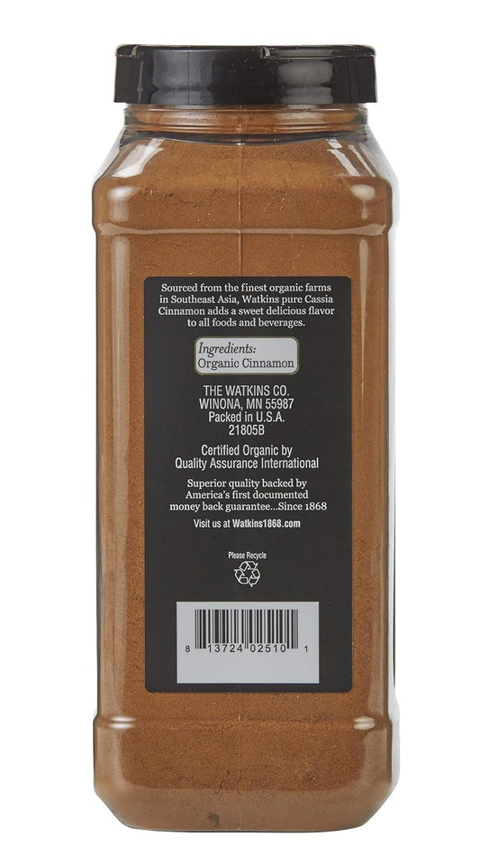 Watkins Gourmet Spice, Organic Ground Cinnamon, Bulk Food Service Size