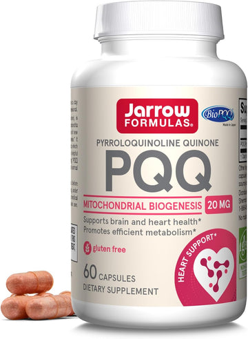 Jarrow Formulas Pqq 20 Mg, Dietary Supplement, Heart, Brain, And Metabolism Support, 60 Veggie Capsules, 60 Day Supply