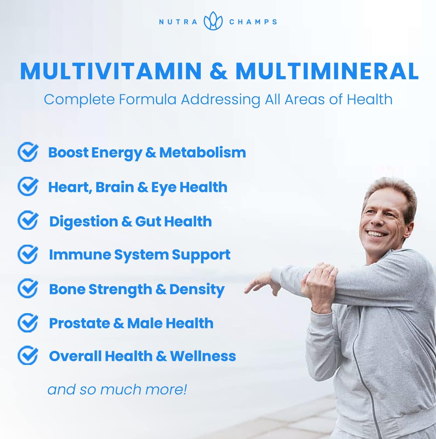 NutraChamps Men's Daily Multivitamin Supplement - Vegan Capsules with 