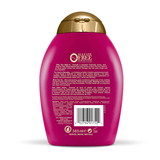 OGX Anti-Breakage + Keratin Oil Fortifying Anti-Frizz Conditioner for Damaged Hair & Split Ends, with Keratin Proteins & Argan Oil, Paraben-Free, Sulfate-Free Surfactants, 13