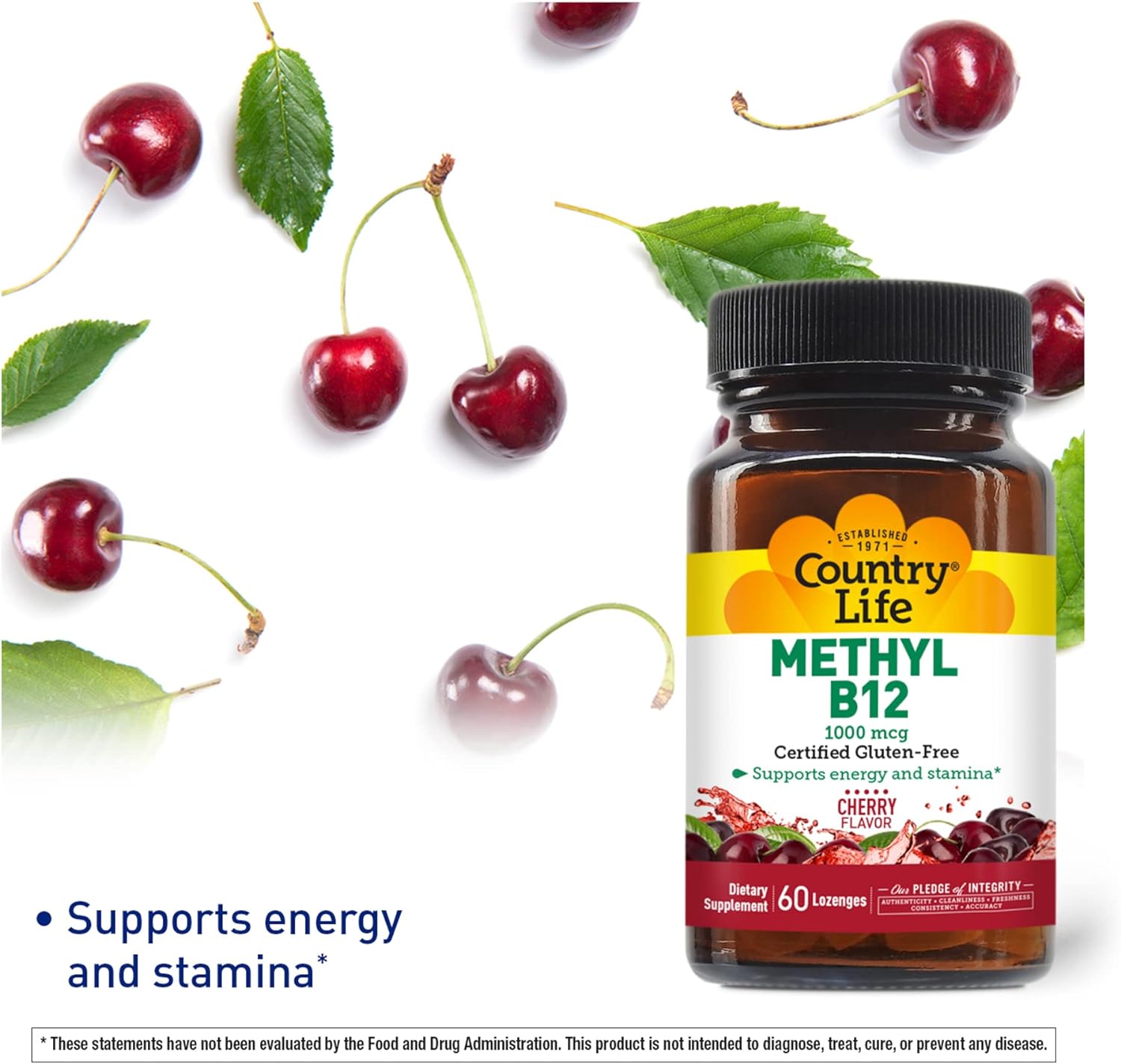Country Life Methyl B-12 Lozenges, 1000 Mcg, 60 Count