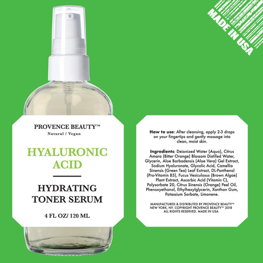 Hydrating Hyaluronic Acid Toner for Face - Facial Setting Spray - Enhanced with Green Tea and Aloe Vera for All Skin Types - Pore Minimizer and Clarifying Dark Spot Remover - 4