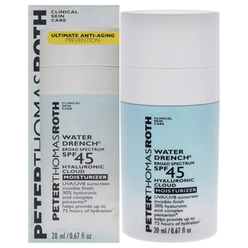 Peter Thomas Roth | Water Drench Broad Spectrum SPF 45 Hyaluronic Cloud Moisturizer | SPF Moisturizer for Face, Lightweight and Water-Resistant, 0.67 uid s (Pack of 1)