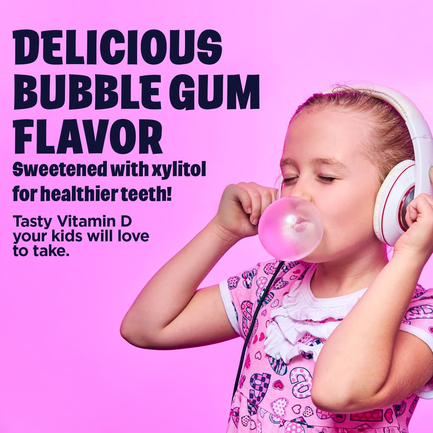 KAL Vitamin D-Rex Chewable, Childrens Vitamins 400 IU D-3, Bubble Gum 