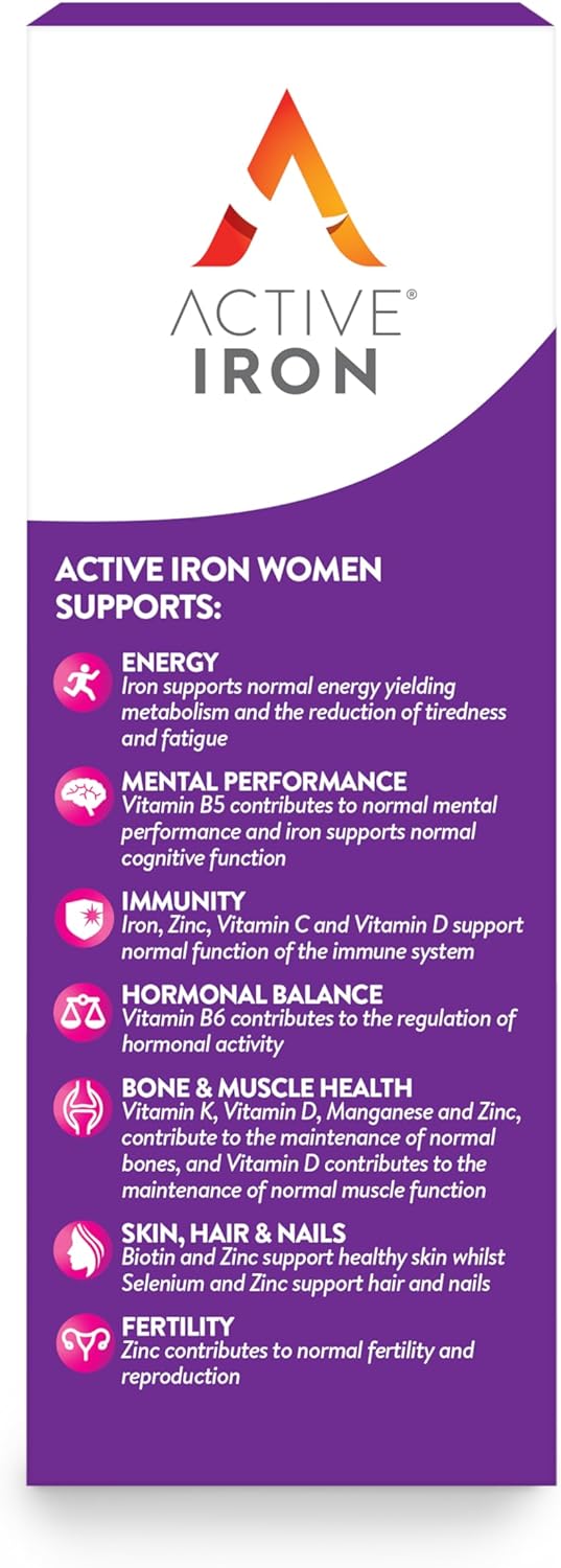 Active Iron Women with Active Multivitamin | 30 Iron Capsules & 30 Act