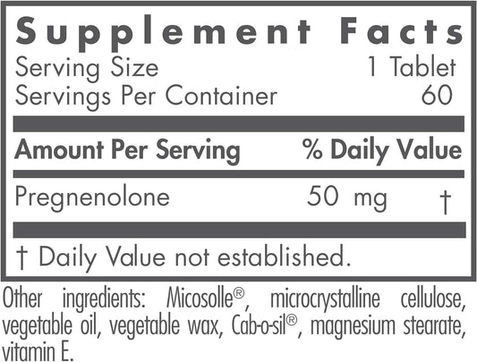 Nutricology Pregnenolone 50 Mg Sust Release, 60 Count