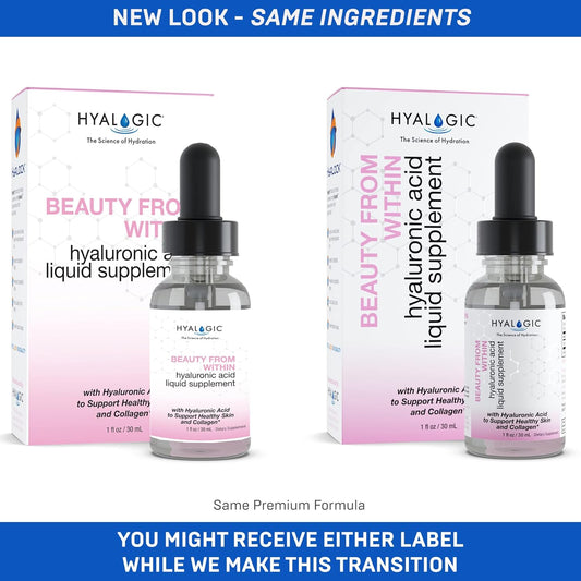 Hyalogic Liquid Hyaluronic Acid Supplement 1oz - Internal HA - Skin Hy