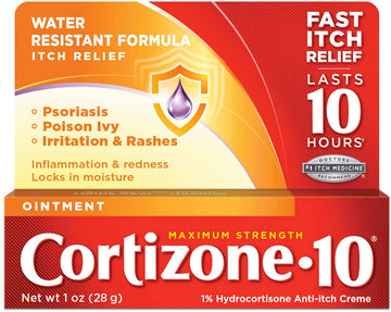 Cortizone 10 Maximum Strength Ointment 1 oz., 1% Hydrocortisone Ointment for Itch Relief