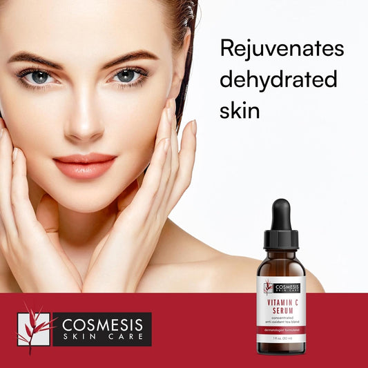 Cosmesis Vitamin C Serum: Rejuvenate & Protect Skin with 12% Concentrated Vitamin C & Antioxidant Tea Extracts for Brighter, Healthier Skin - 1