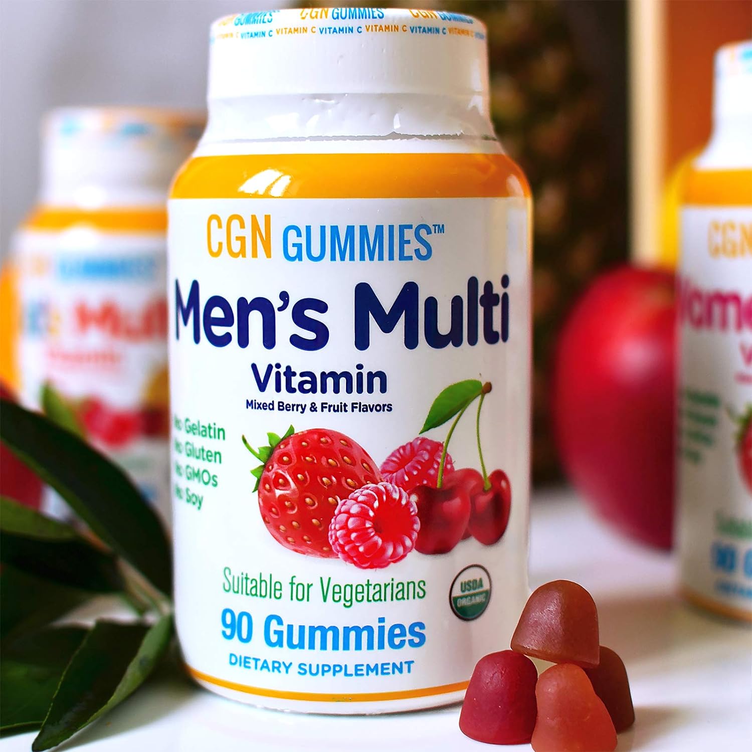 Men's Multivitamin Gummies, Mixed Berry and Fruit Flavor, 90 Gummies, 