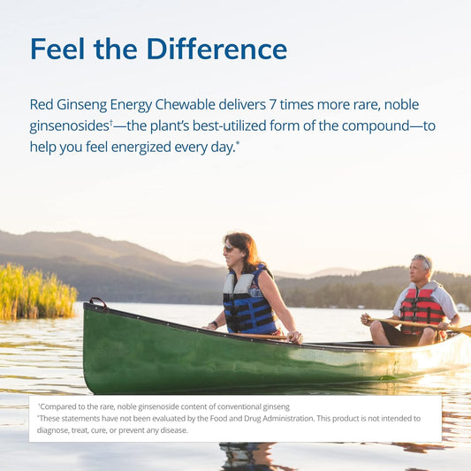Euromedica Red Ginseng Energy - 30 Chewable Tablets - Features HRG80 -