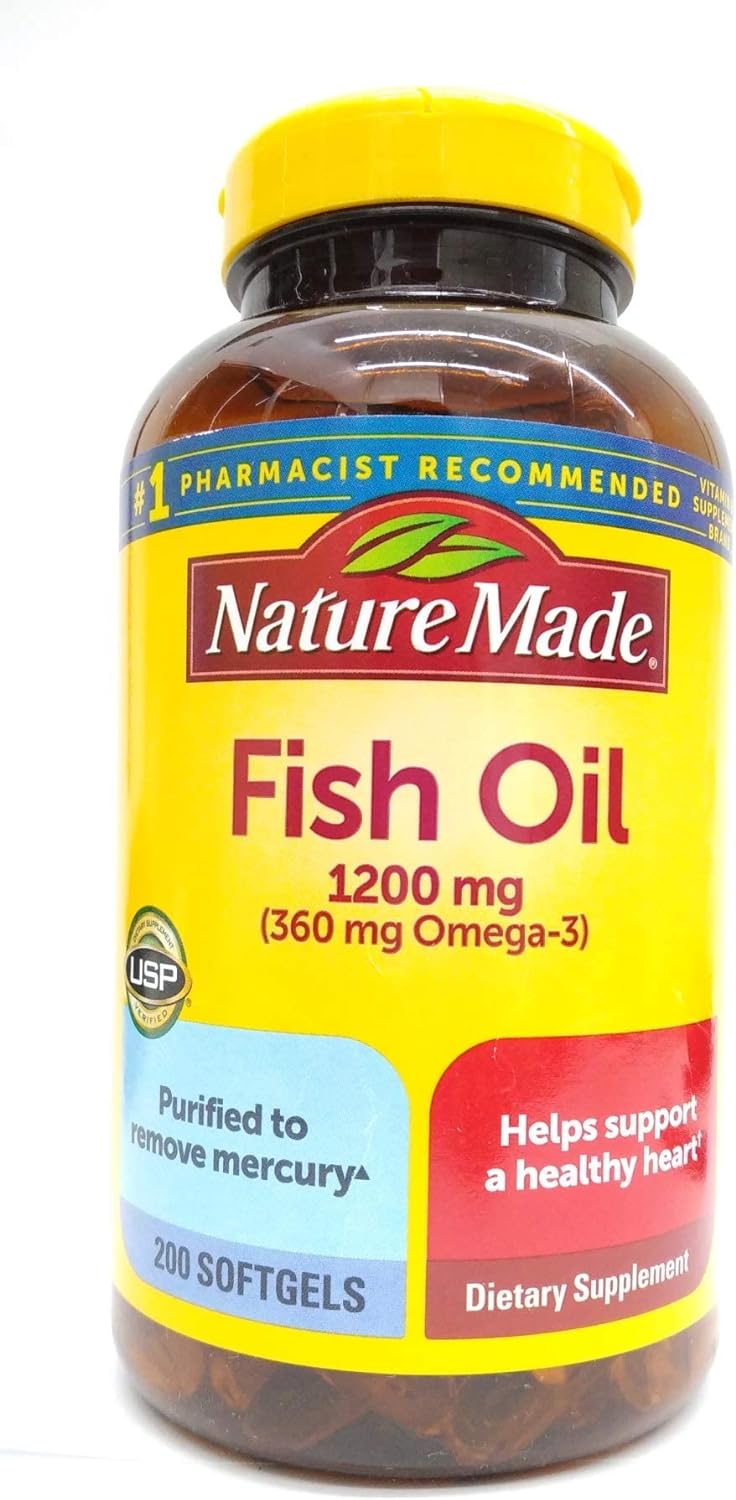 Nature Made Fish Oil 1200 Mg (360 Mg Omega-3) 200 Liquid Softgels